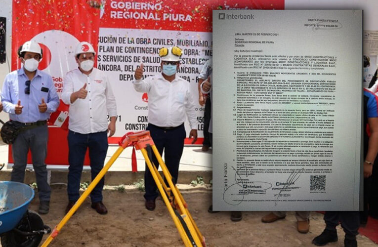 Gobierno Regional de Piura entregó casi 4 millones de soles a empresa que presentó falsa carta fianza